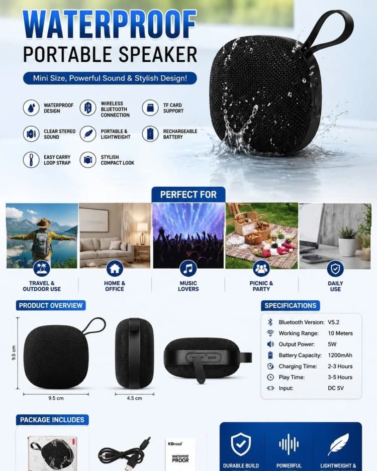Waterproof wireless speaker