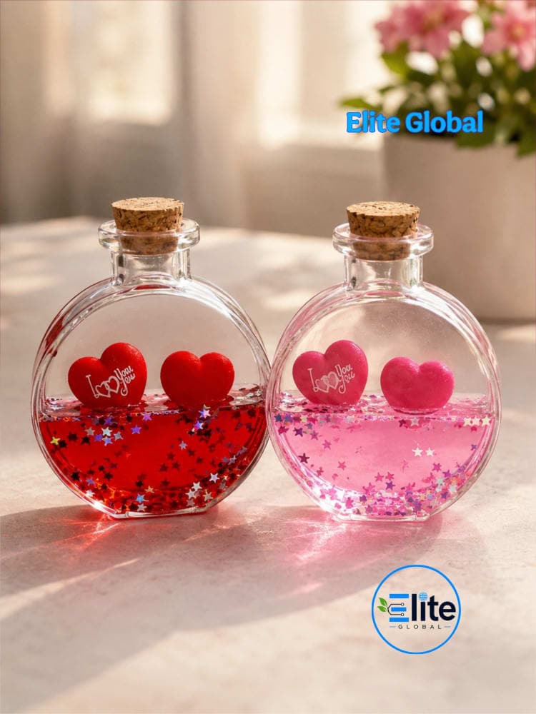 Heart-shaped liquid motion bottles
